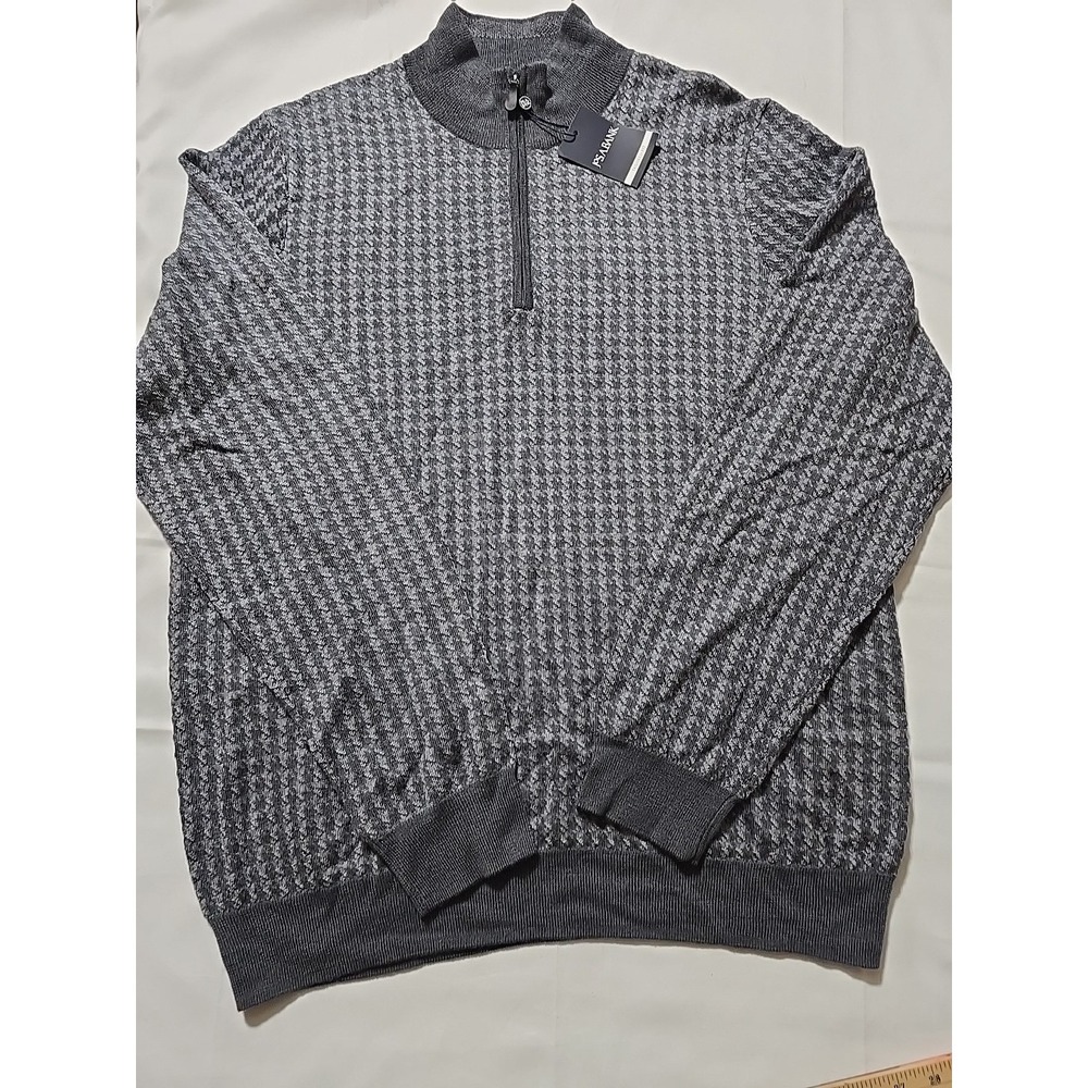 NWT‎ Jos A Bank Sweater Pullover Mens XL Wool Gray Herringbone Tailored Fit